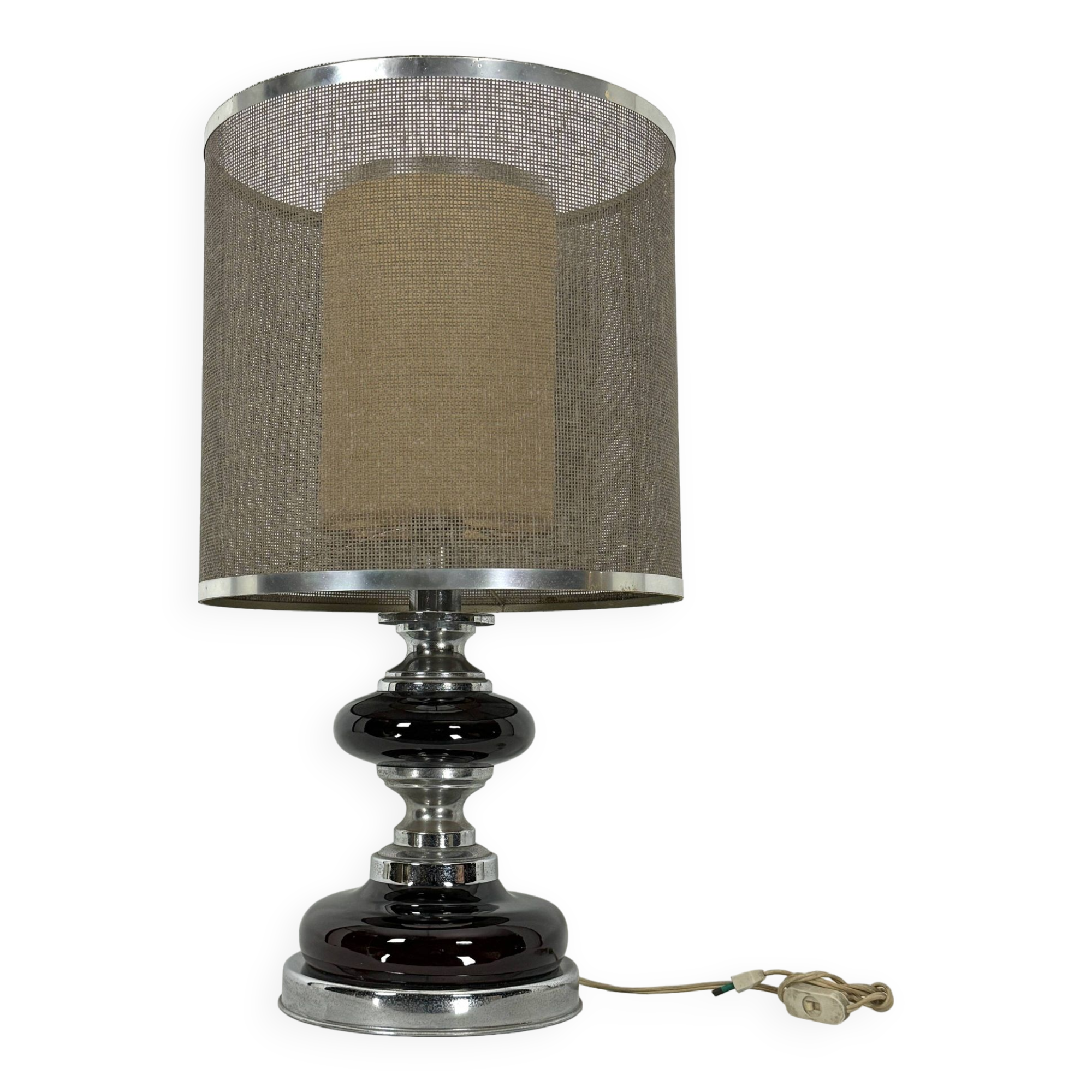 Space age Table lamp in chrome and lacquer. Italy 1970s