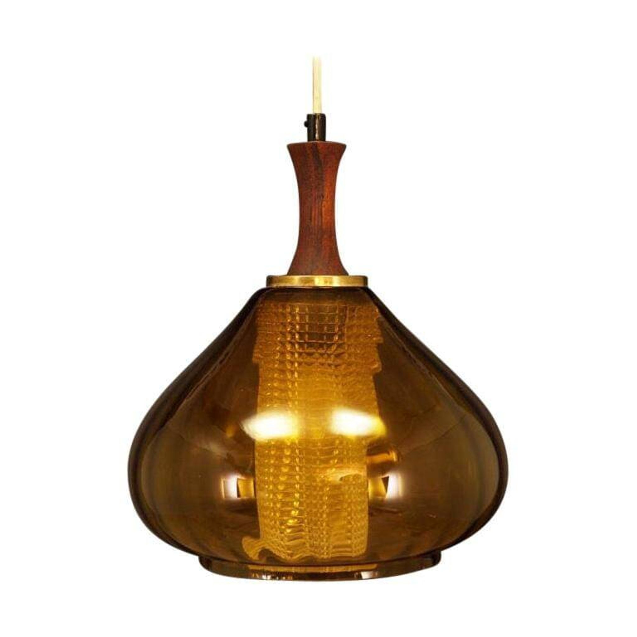 Lampe à suspension en verre, design danois, années 1970, production : Danemark