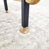 Asymmetrical coffee table 1960 glass and brass