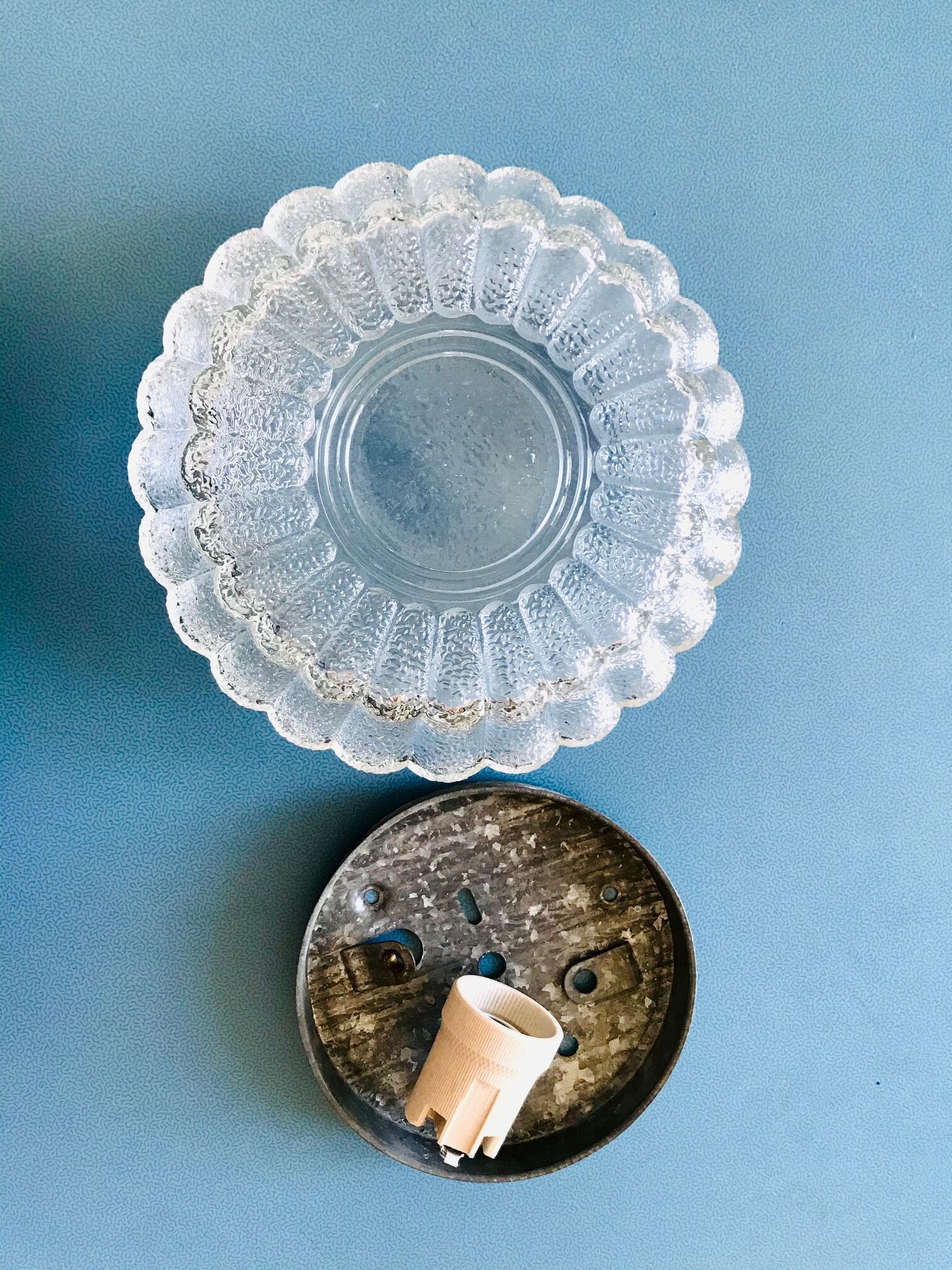 Moulded glass ceiling light