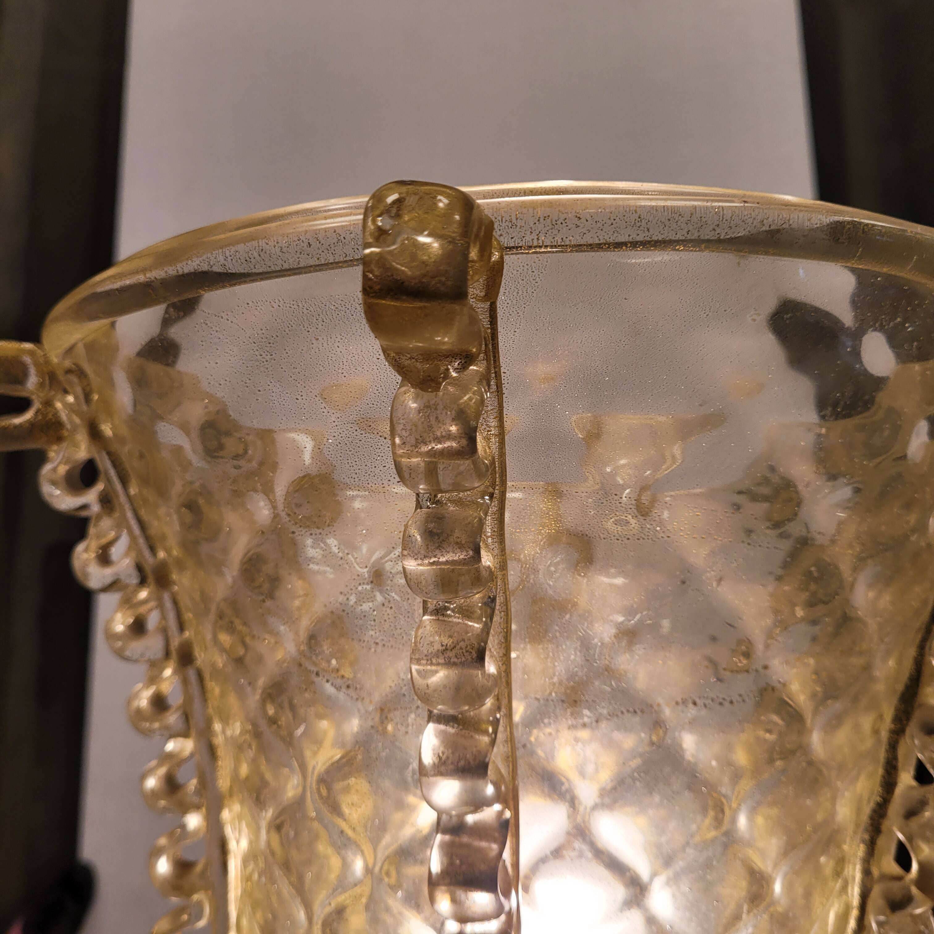 Magpie lamp, Murano crystal and gold powder, Barovier & Toso, 50's