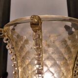 Magpie lamp, Murano crystal and gold powder, Barovier & Toso, 50's