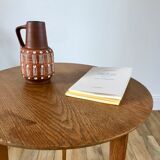 Tripod wood veneer side table 50-60s