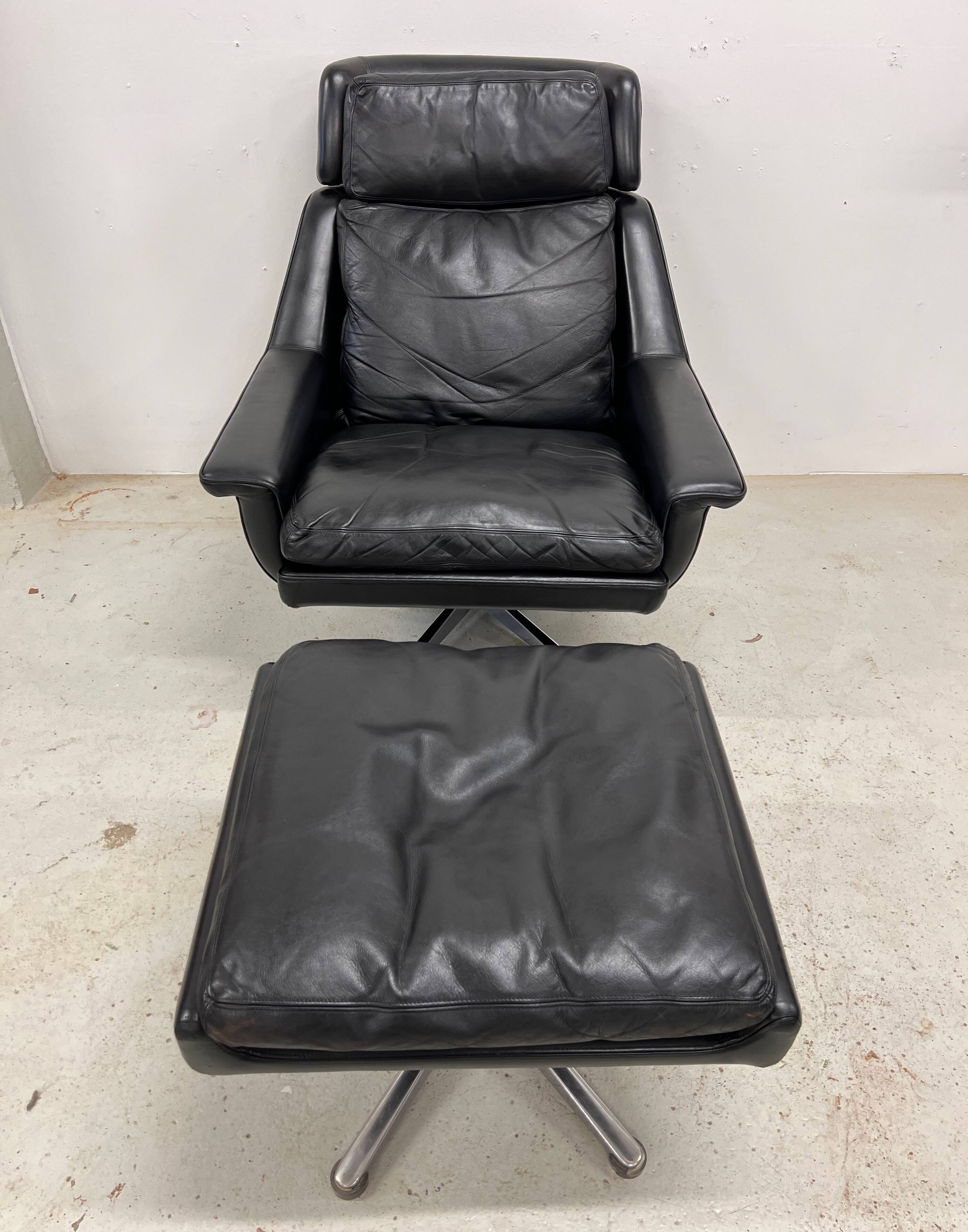 Danish Swivel Armchair Model 802 by Werner Langenfeld for Esa, 1970s