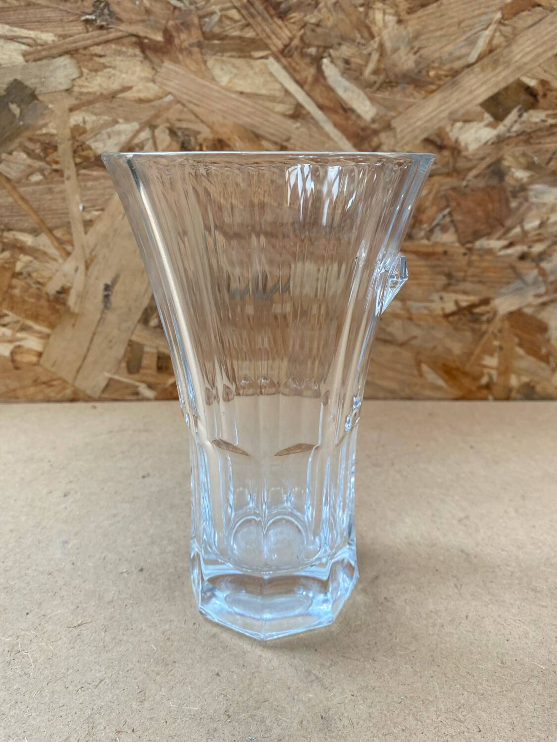Antique Crystal D'Arques Vase With Diamond Made In France Vintage