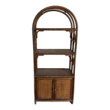 Vintage rattan bookcase 70s