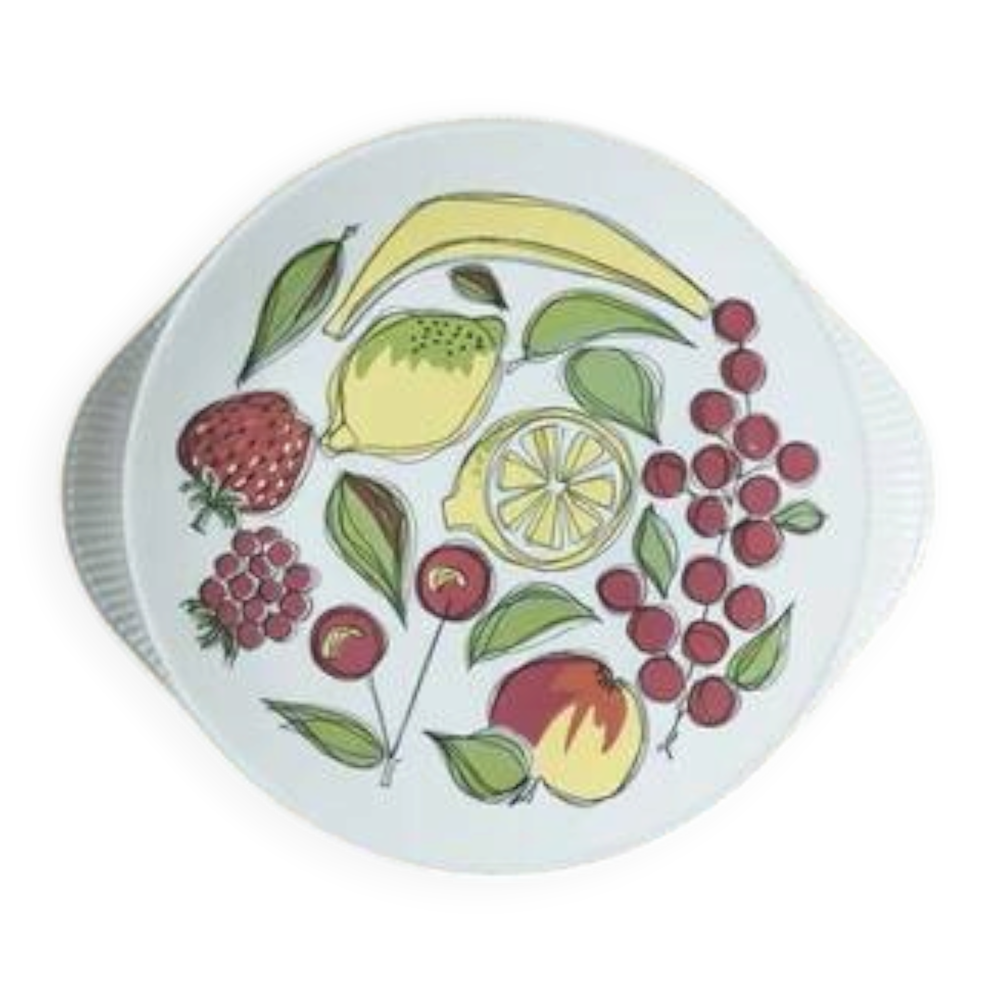 Plat à tarte / gâteau vintage motif fruits Grünstadt - Années 1960