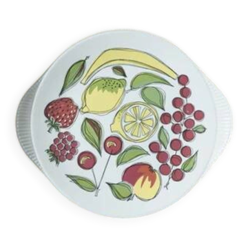 Plat à tarte / gâteau vintage motif fruits Grünstadt - Années 1960