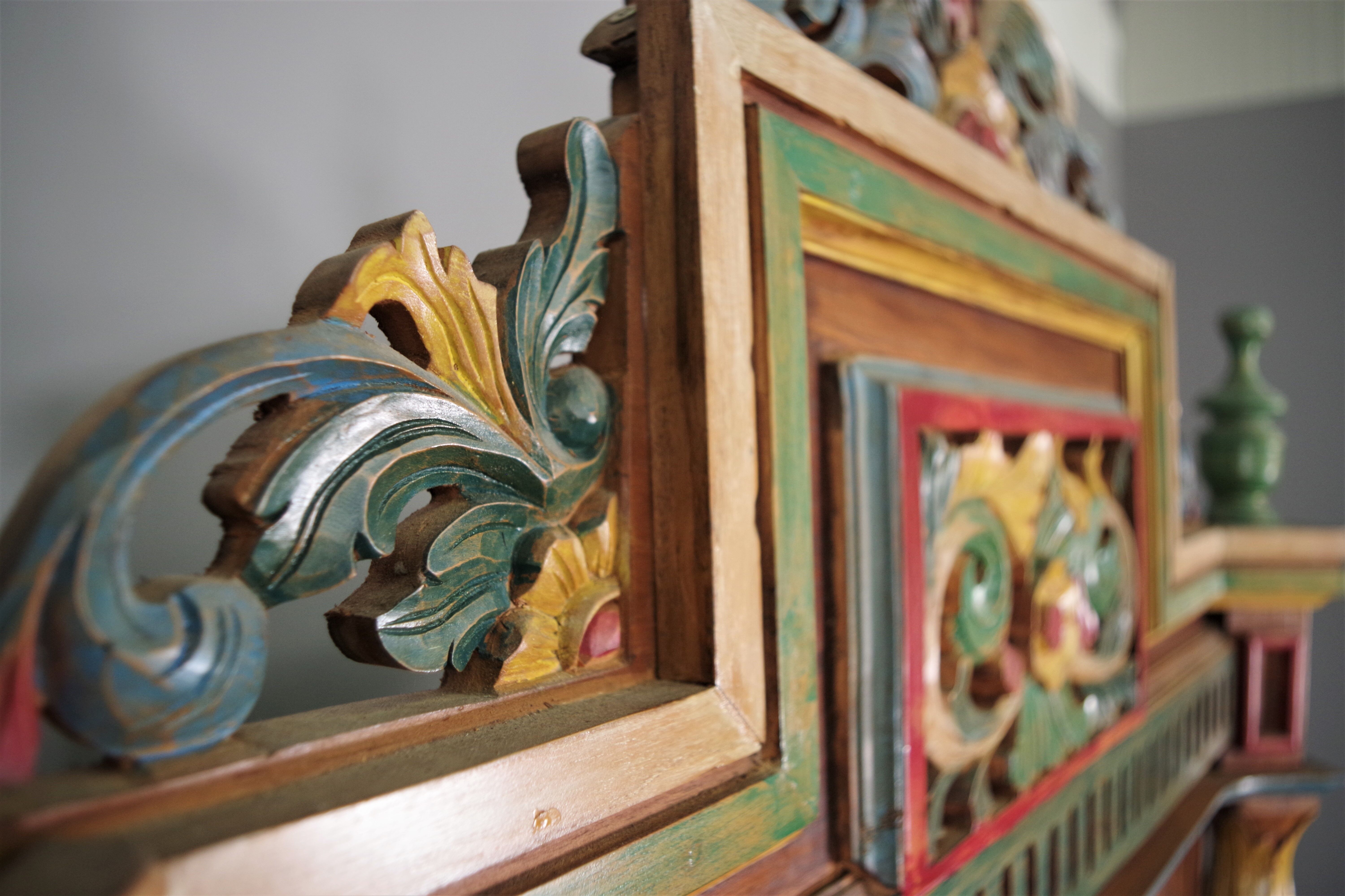 Carved wooden sideboard