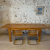 Solid elm dining table - Vintage - 1980