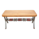 Table basse bois avec structure fer forgé, table d'appoint, bout de canapé, table vintage