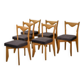 Ensemble de 6 chaises par Guillerme et Chambron pour Votre Maison 1950’s