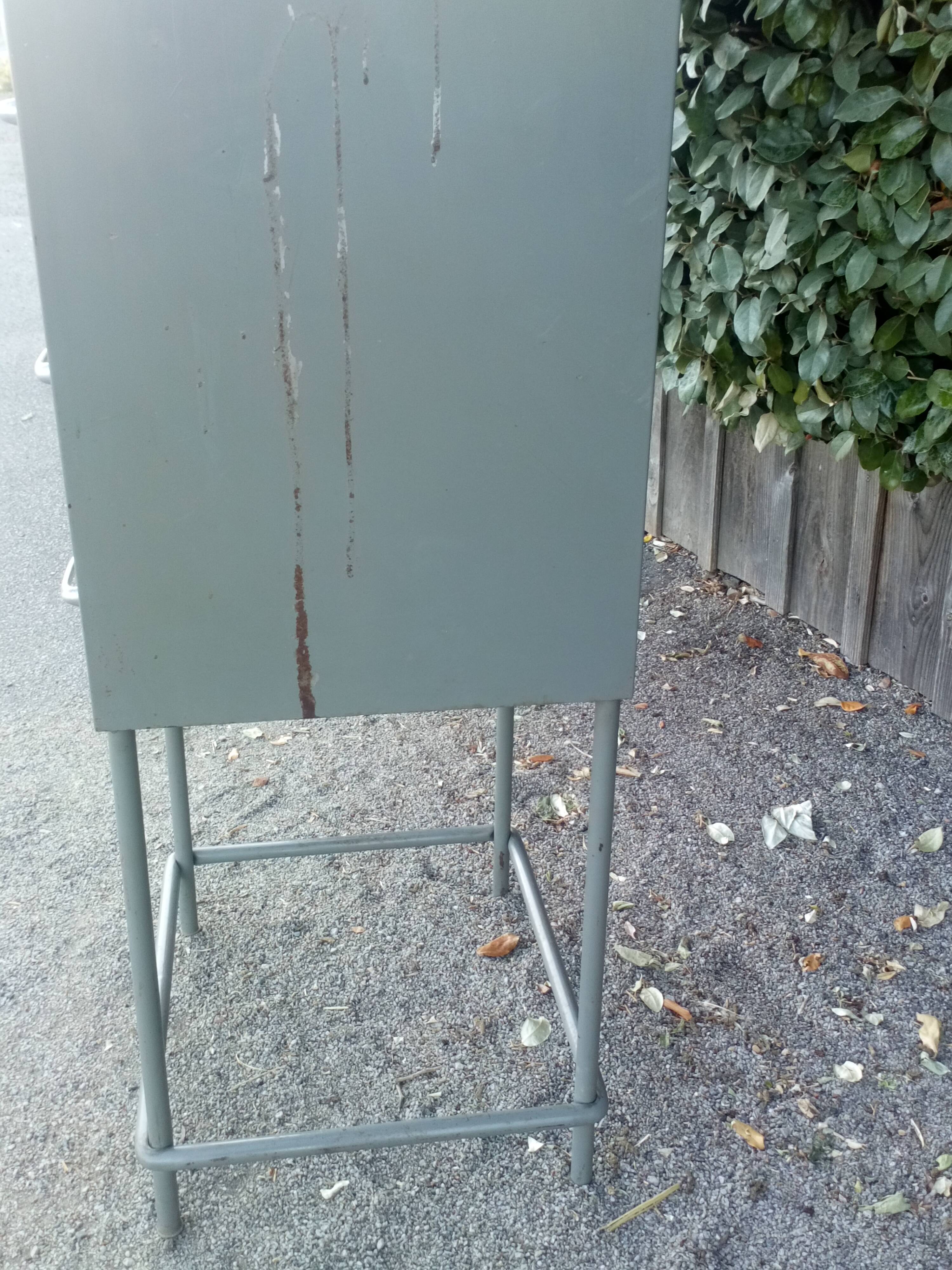 Industrial furniture with drawers on feet 1950