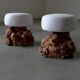 Mushroom shaped stools from burlwood - France 1950s