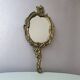 Hand mirror in brass art deco 30 years France