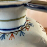 Old vase with floral motif inspired by desvres earthenware