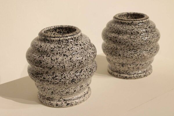 2 pots faux marbre - La croix d'Ossau, céramique des Pyrénées