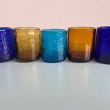 Lot de 10 verres soufflés bouche – Artisanat contemporain français – Multic