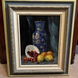 oil on canvas 'the Chinese vase' framed, by C Rielland