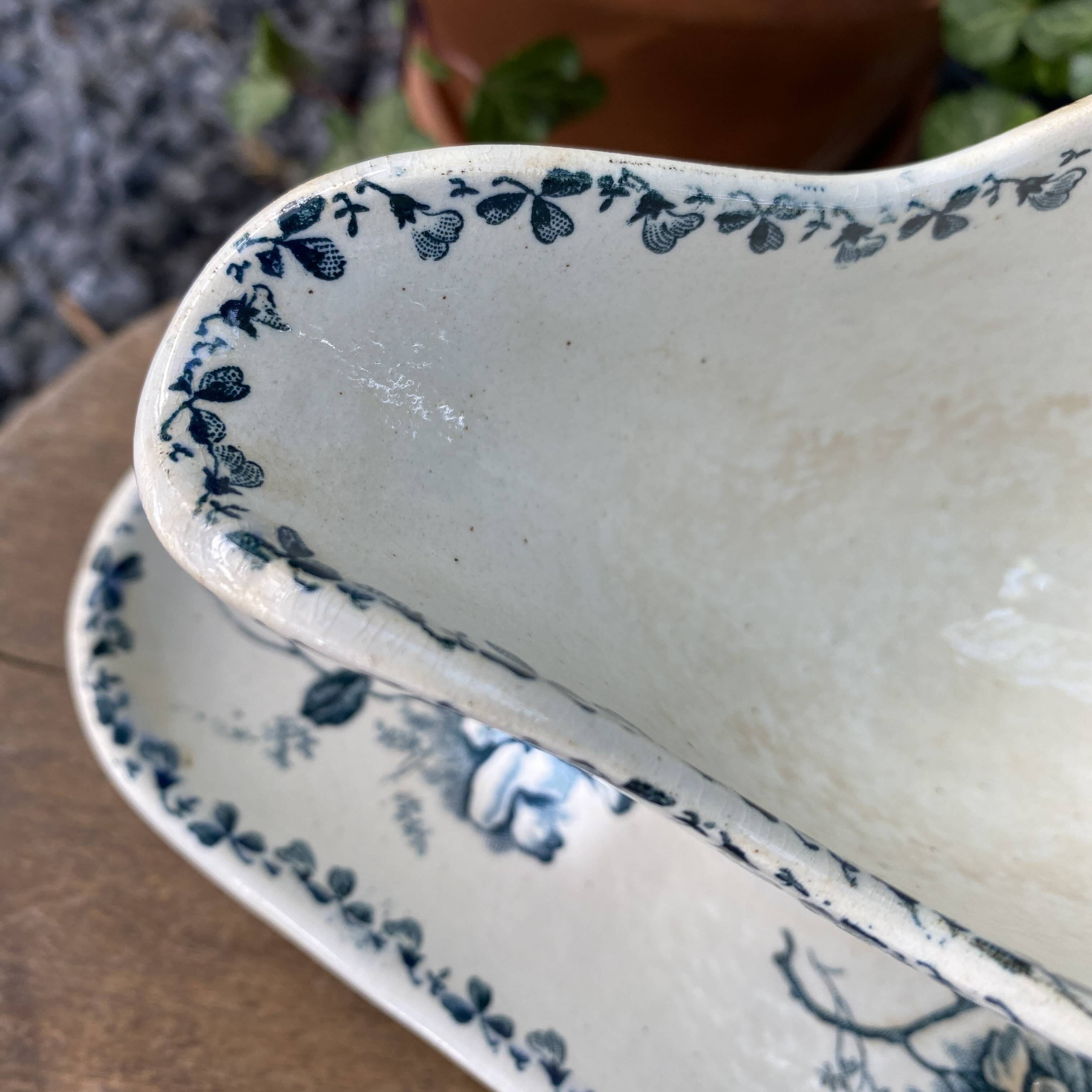 Ironstone sauce boat St Amand