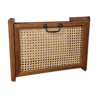 Porte revues cannage vintage artisanal