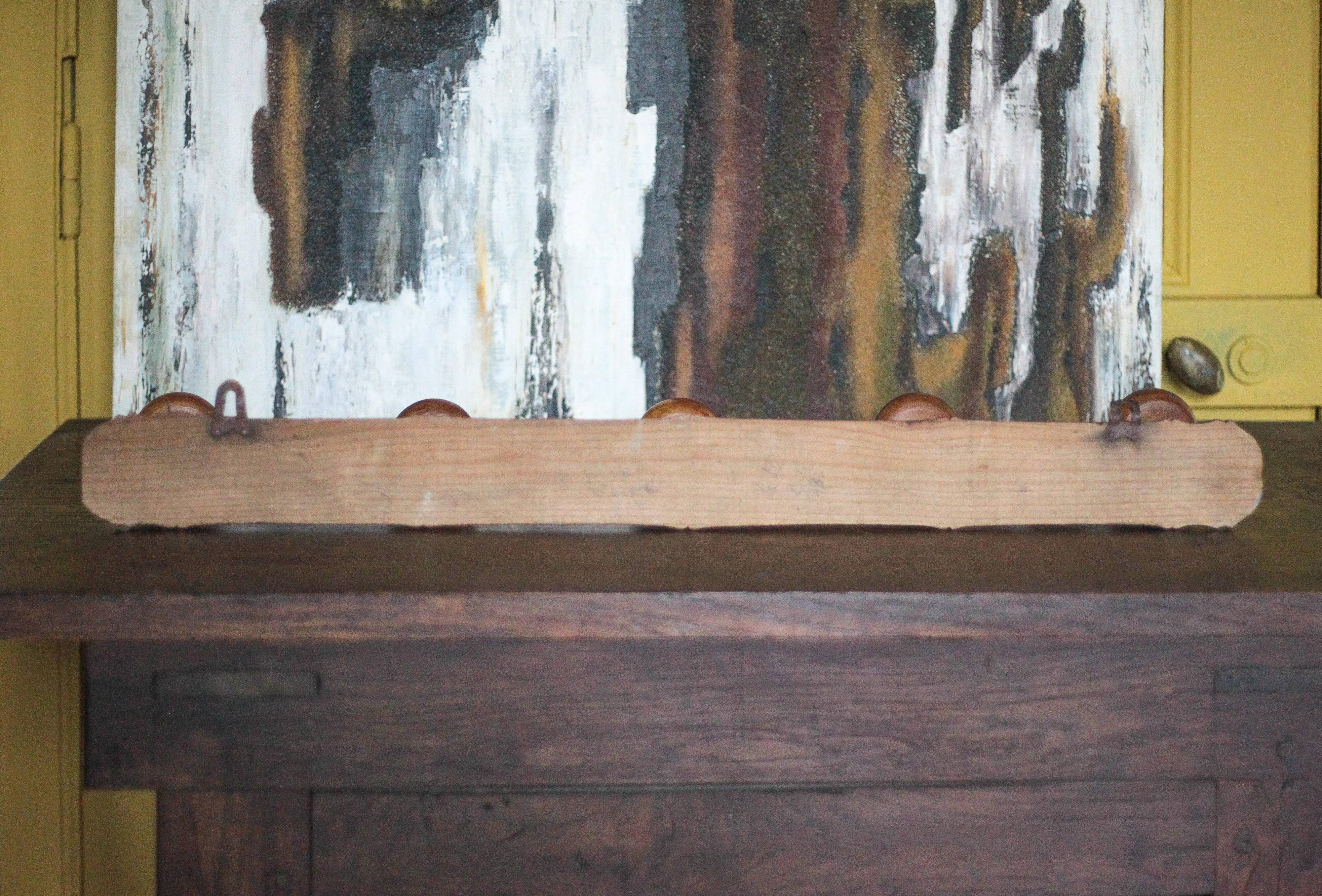Vintage wall coat rack, wooden coat rack, wooden hooks, hooks.