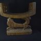 Togolese ethnic stool in carved exotic wood.
