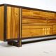 Enfilade en bois massif fait main en wengé et cerisier, vintage des années 1970