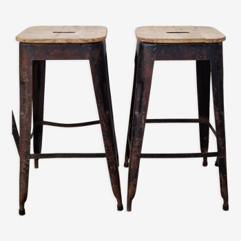 Pair of industrial style stools