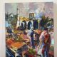 Le marché à Chypre, huile à couteau,  signé Alex Khattab