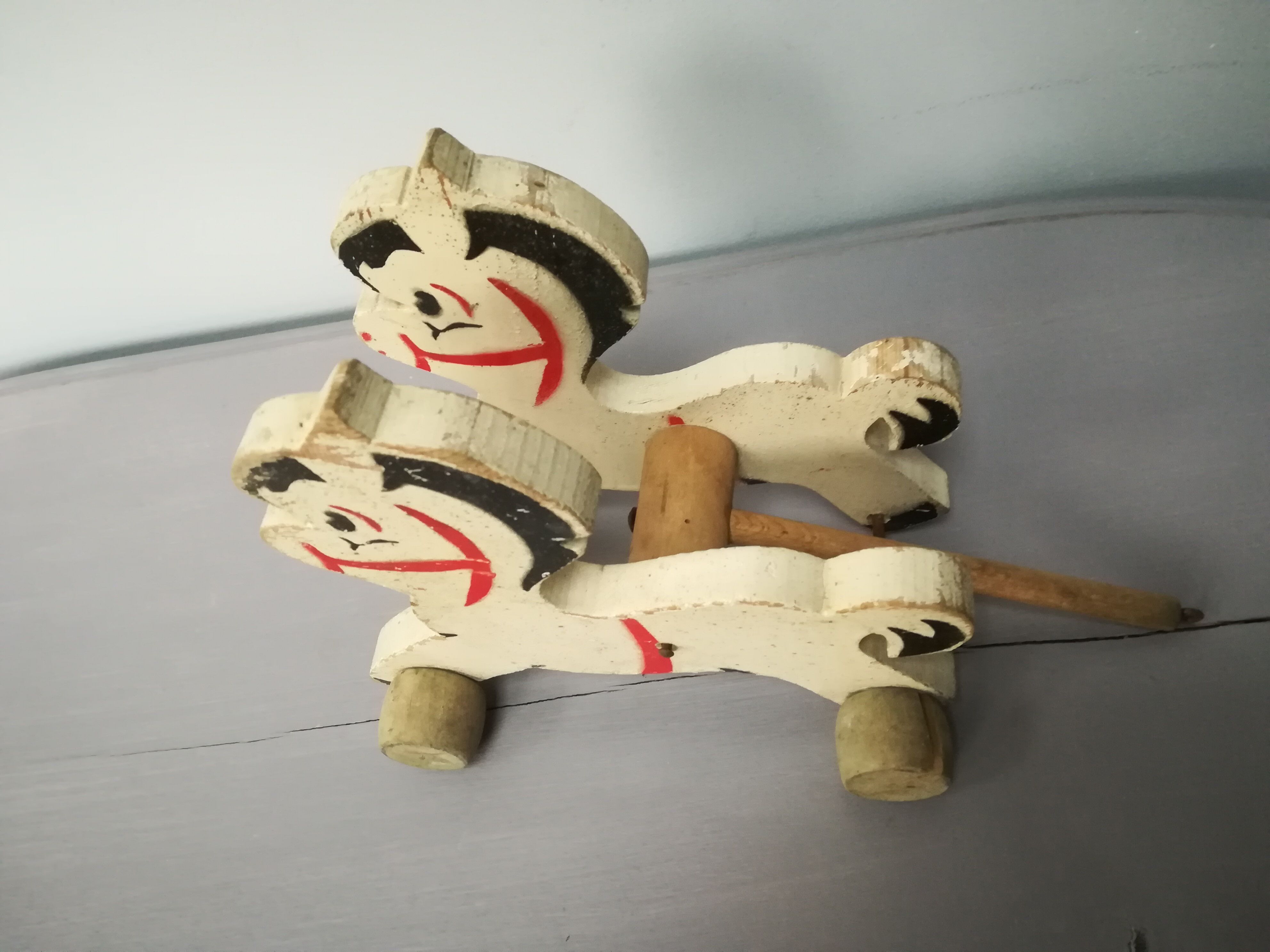 Attelage chevaux bois