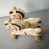 Attelage chevaux bois