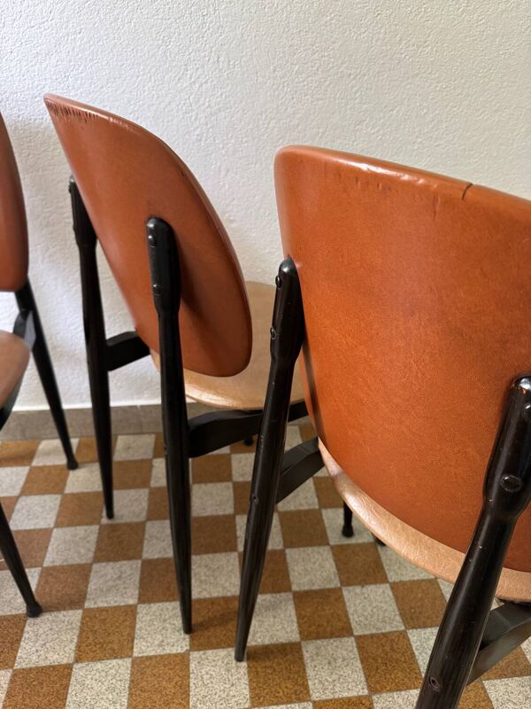Chaises pégase Baumann années 60 (X4)