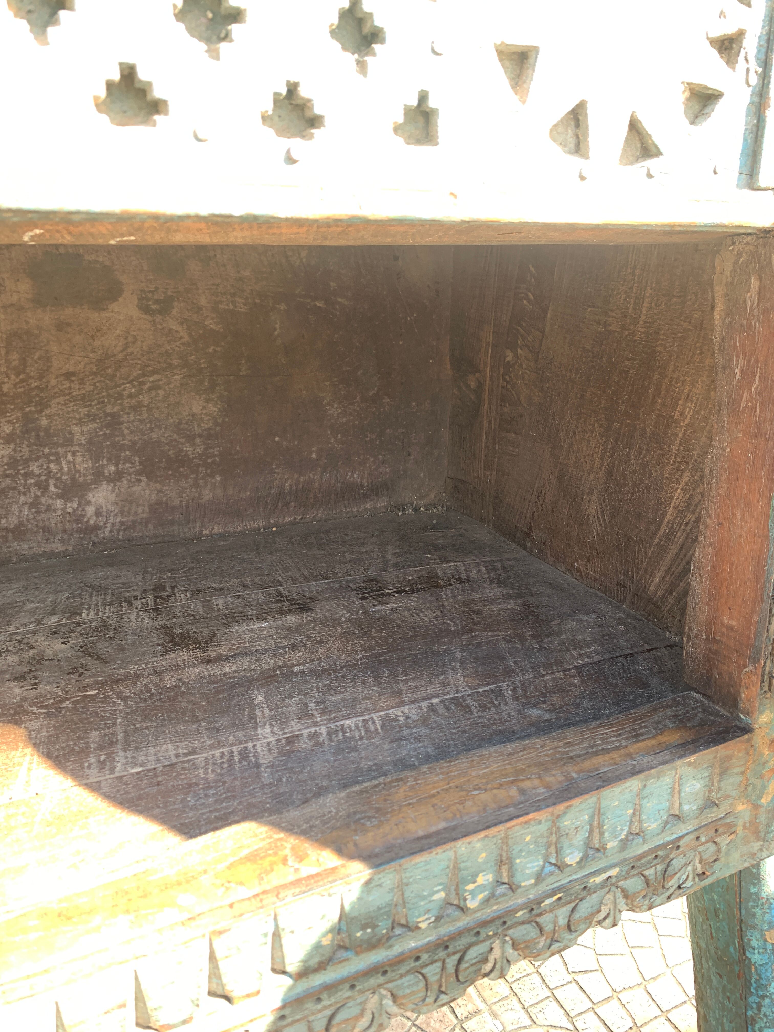 Ancient Indian furniture Damchiya blue