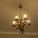 Gold plated tole wheatsheaf chandelier by Hans Kögl, 1960s