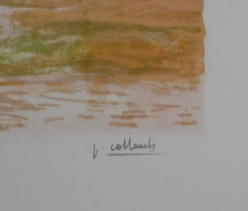 Paul COLLOMB: Paris, The Pont des Arts, signed original lithograph