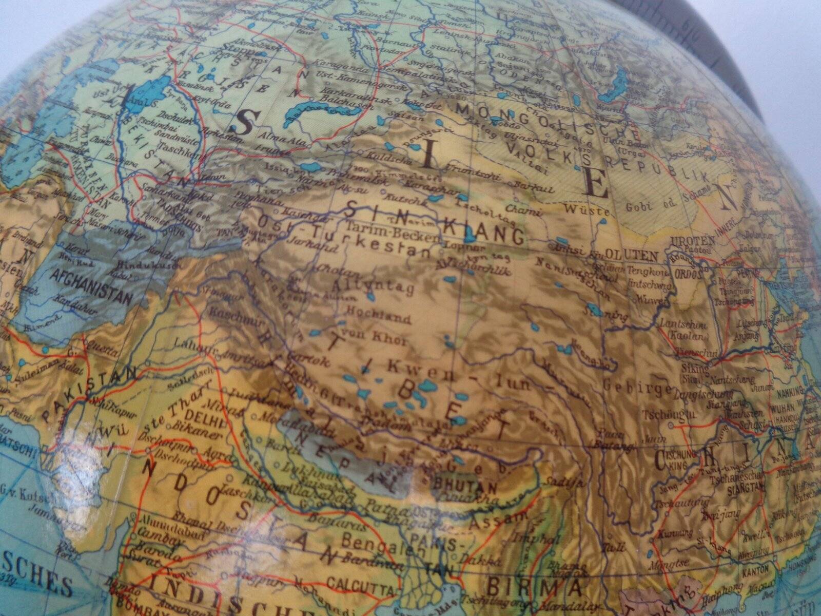 Vintage Illuminated Duo Glass Globe by Paul Oestergaard for Columbus, Germany, 1950s