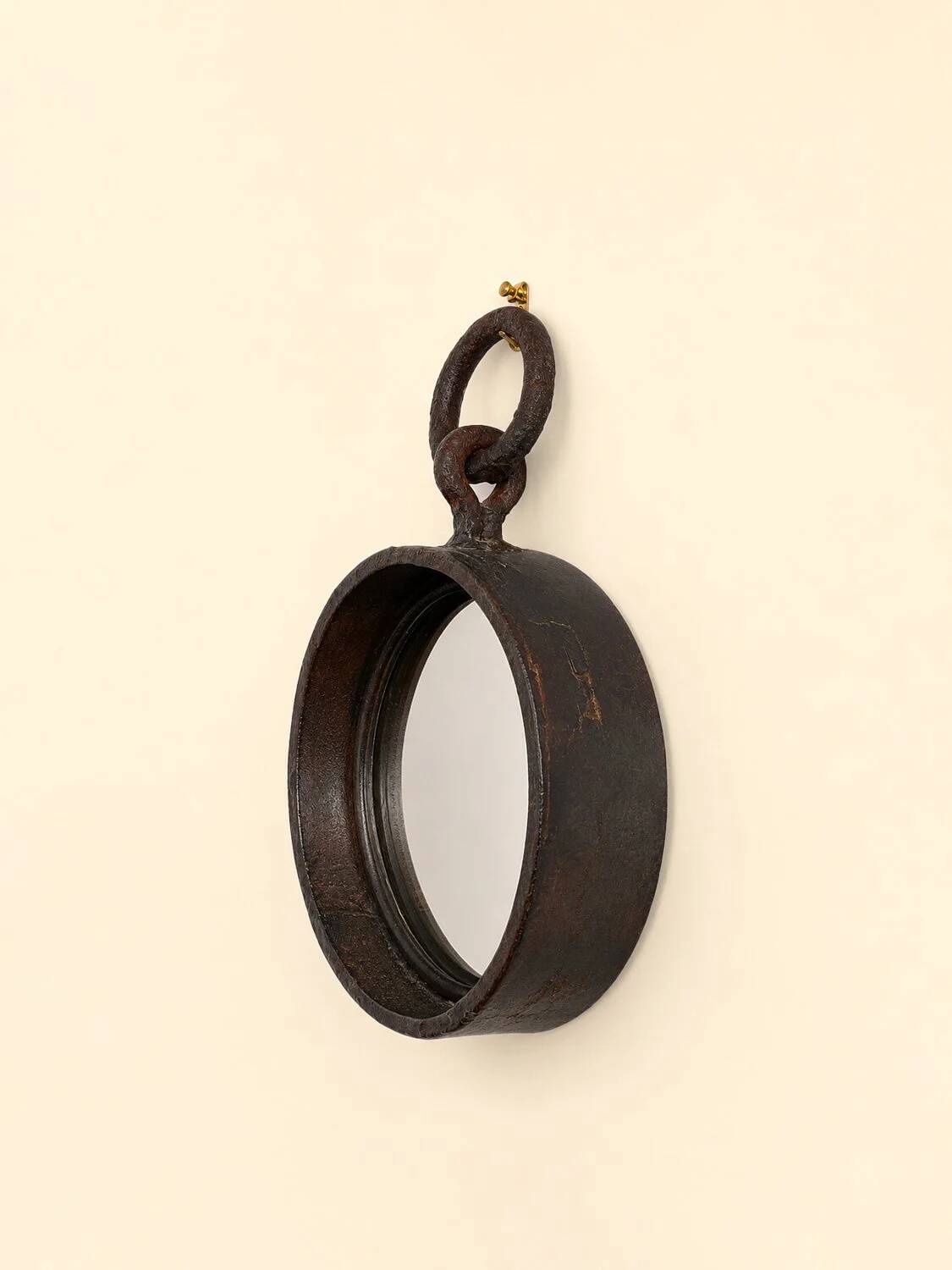 Industrial mirror in wrought iron