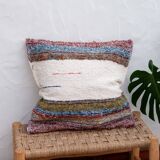 Handwoven cushion cover made from recycled cotton