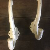 White cast iron wall hooks