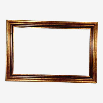 Gilded wood frame gold leaf antique finish 70x47 for painting 61x38 cm SB