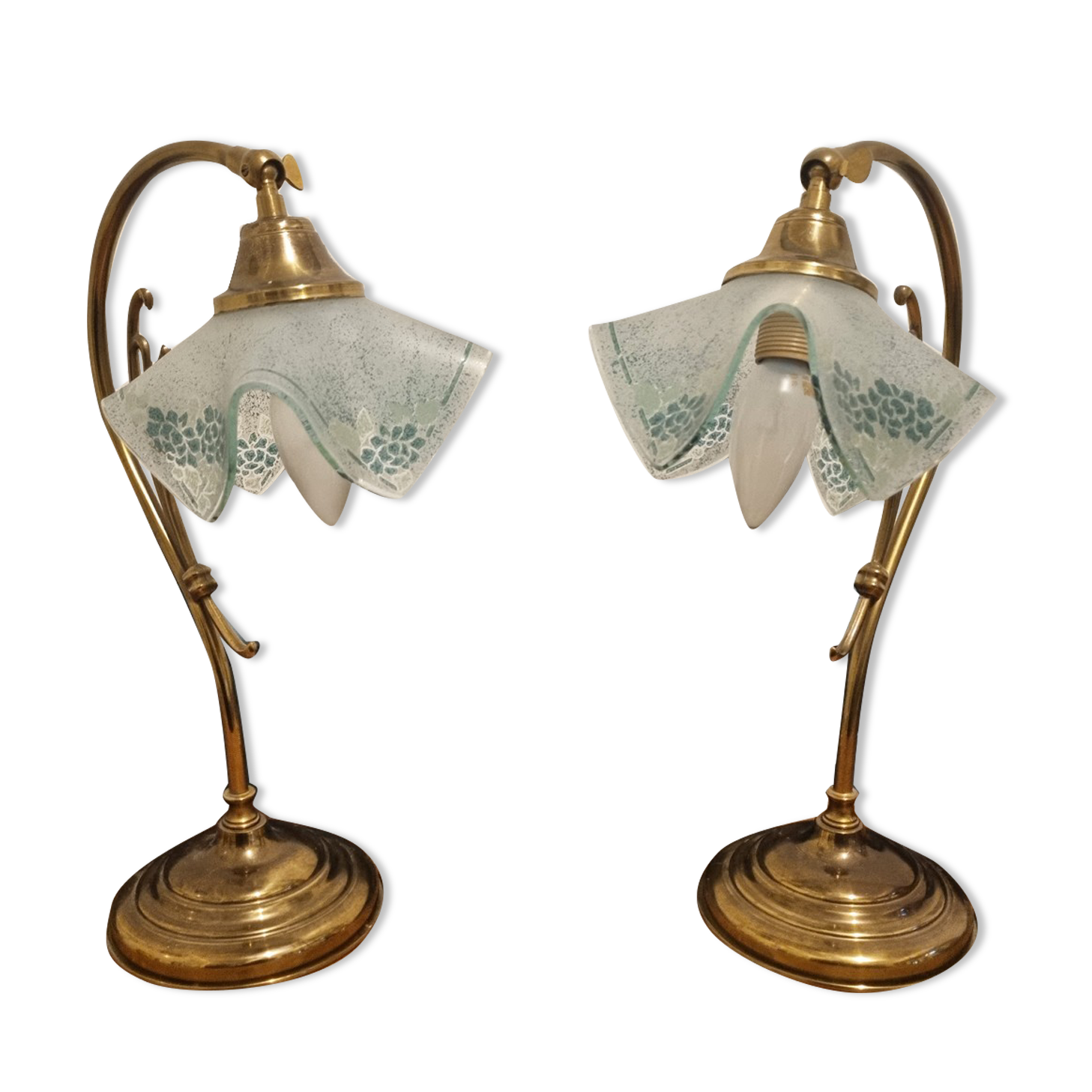 Pair of arched table lamps, creation JP Ryckaert, 60s