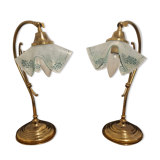 Pair of arched table lamps, creation JP Ryckaert, 60s
