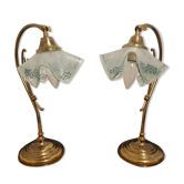 Paire de lampes à poser arquées, création JP Ryckaert, années 60