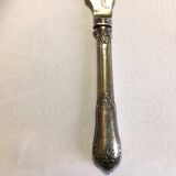 Silver-plated cheese knife with finely chiseled blade, 1900s