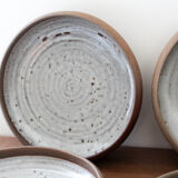 Set of 4 stoneware plates Roger Jacques Grés du Puisaye