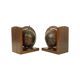 Vintage Set of Wooden Globe Bookends from the 1970s