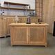 Two-door raw oak sideboard