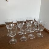 Set of 8 mismatched Arques crystal glasses