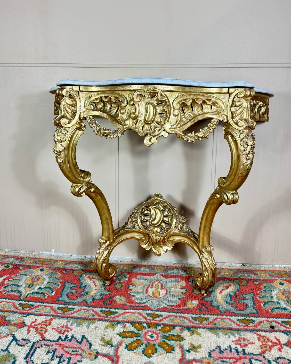 Louis XV Style Giltwood Console, 19th Century